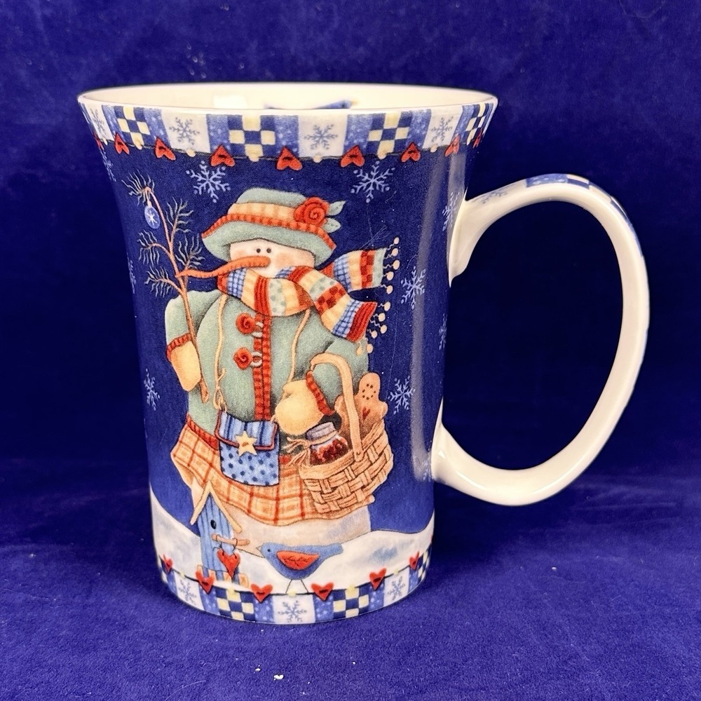 2007 Diane Arthurs Snowman CHRISTMAS MUG Seagull Studios Fine Porcelain Country